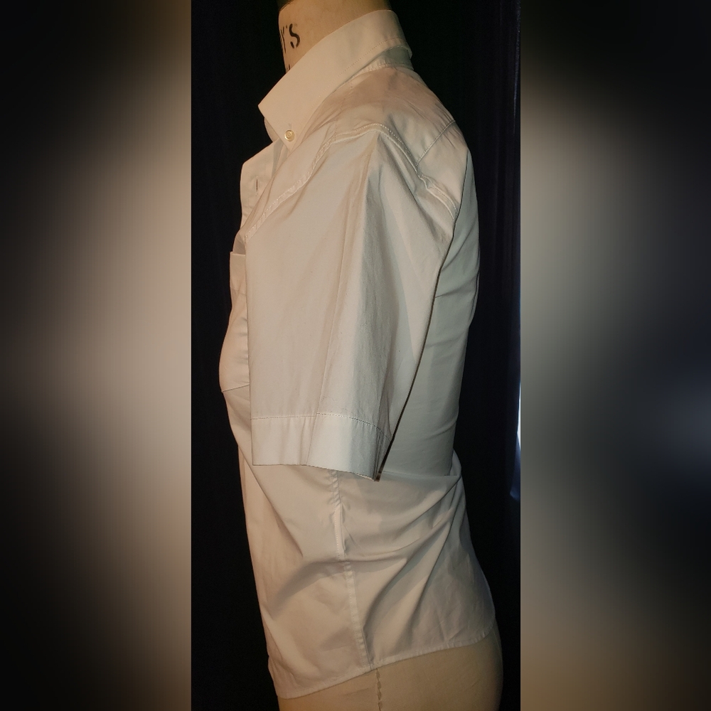 NWOT Banana Republic cotton slim stretch short sleeve button up shirt - Picture 3 of 9